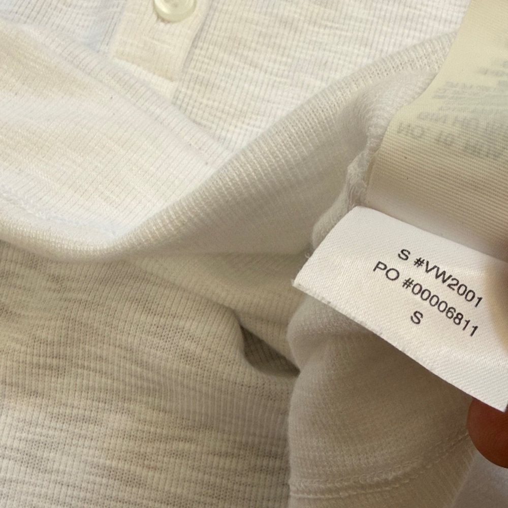 Vuori Cropped White Henley Pullover - Picture 7 of 7